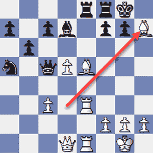 Polgar - Karpov, 2003; White wins with 25.Bxh7!