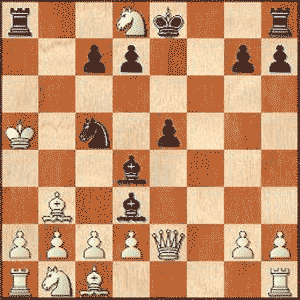Game position after 14...Bd3+!?