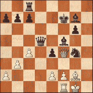 Game position after 23...Qxd5!!