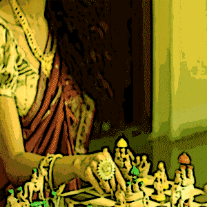 The two player game is an ancestor to Western Chess